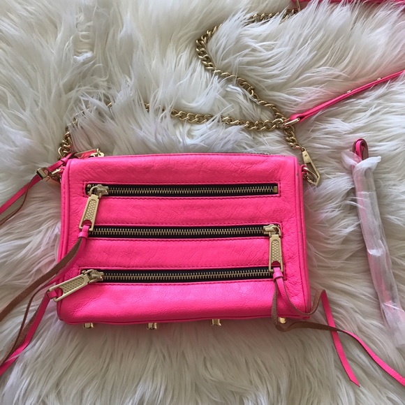 Rebecca Minkoff Handbags - Rebecca Minkoff Neon Pink Mini 5 Zip