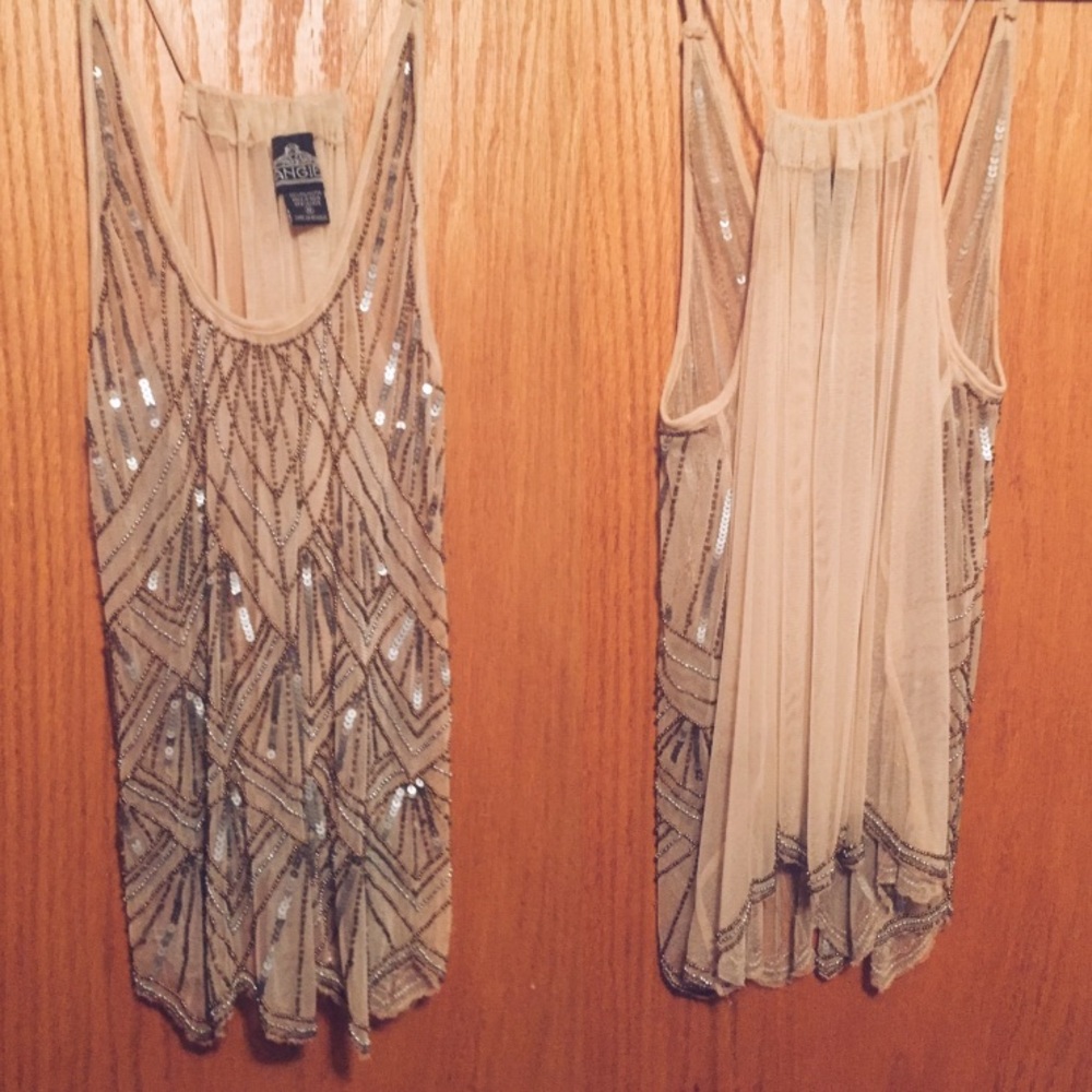 Buckle sequin tank, never worn