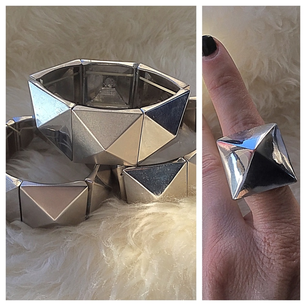 NWOT Bundle of Forever 21 Silver Bracelets & Ring
