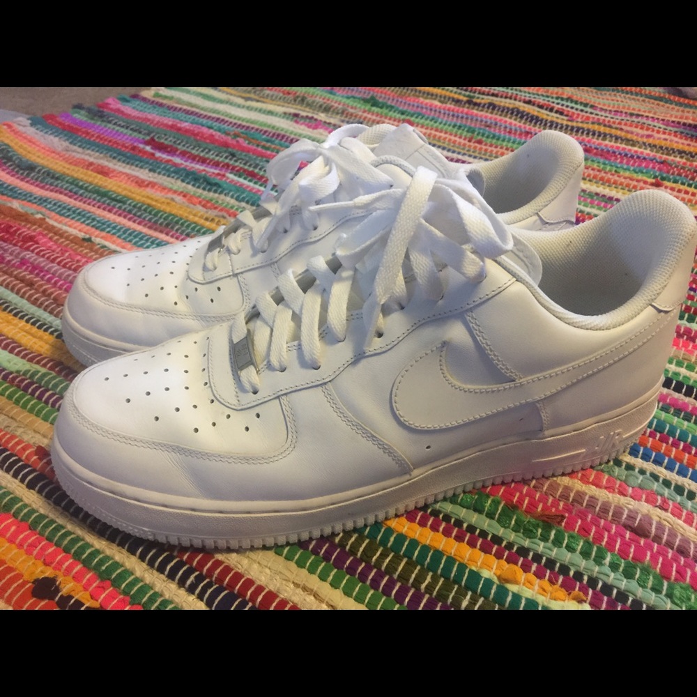 White on white Air Force 1's Lows