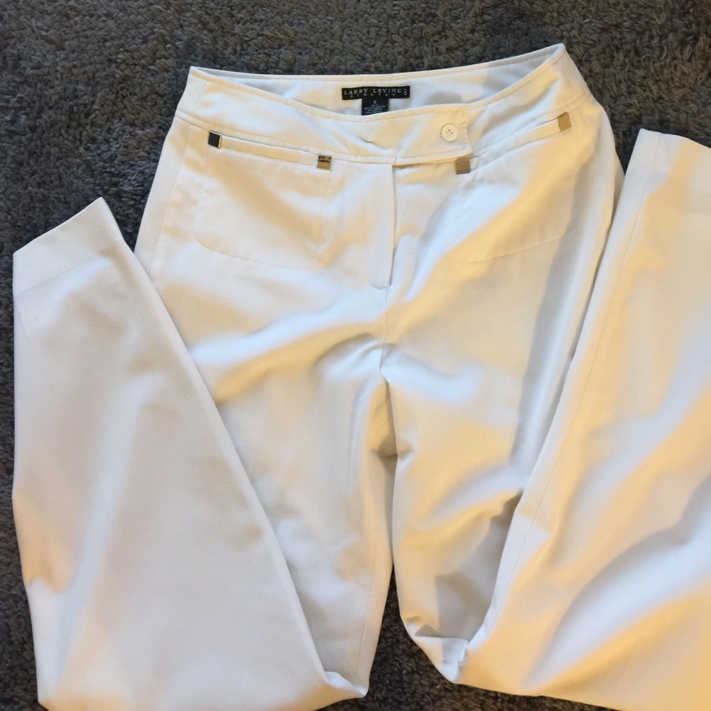 Larry Levine Lt Cream Dress Slacks Sz 6