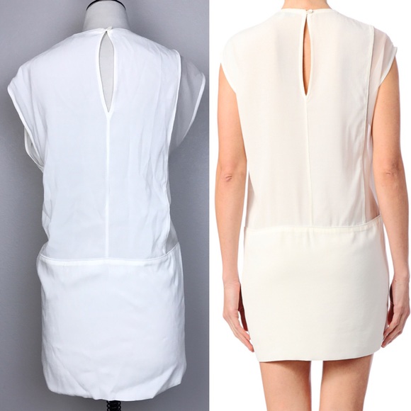 NWT IRO Jacel Off White Silk Contrast Dress - Picture 4 of 8