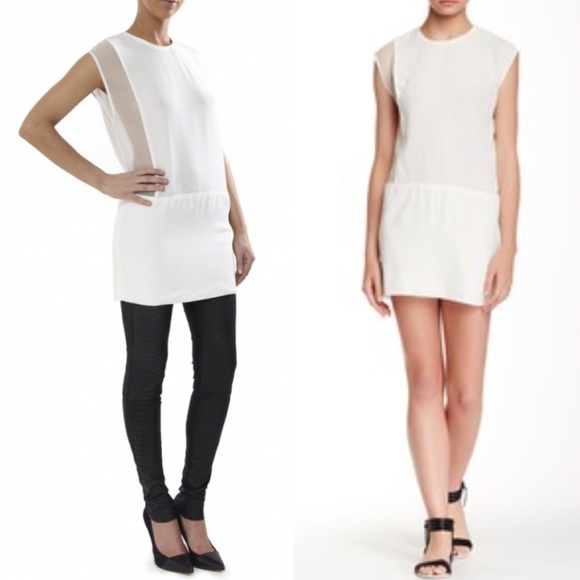 NWT IRO Jacel Off White Silk Contrast Dress - Picture 7 of 8