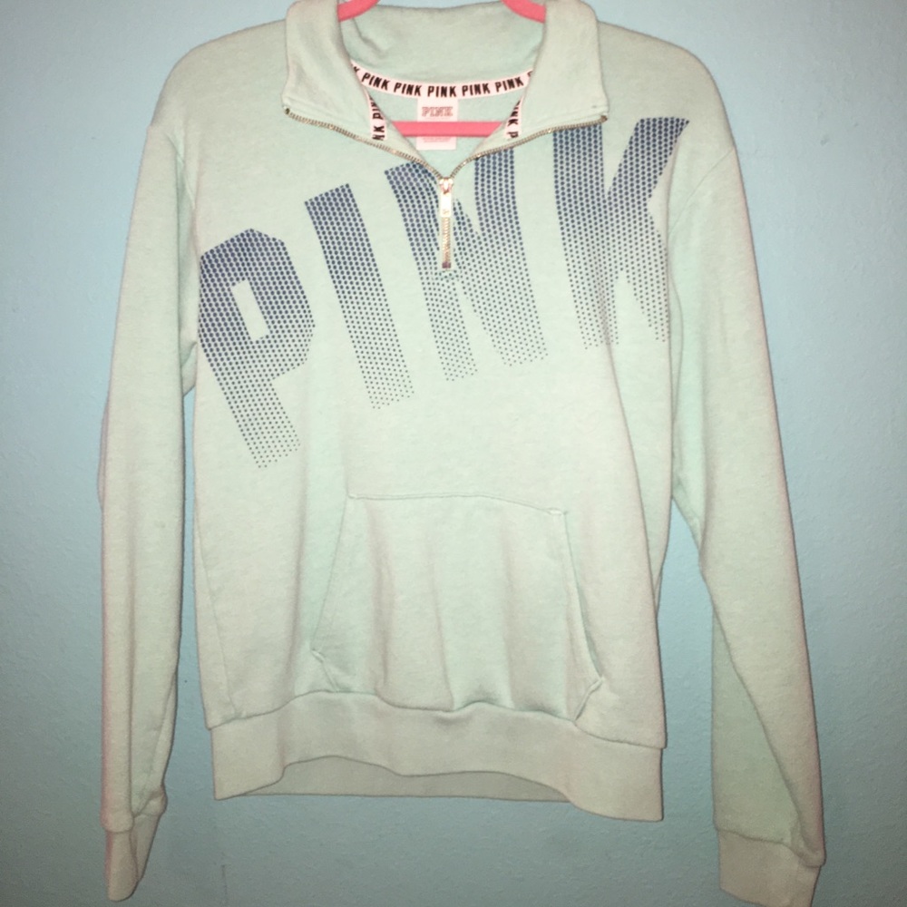 Minty Pink Boyfriend Quarter Zip