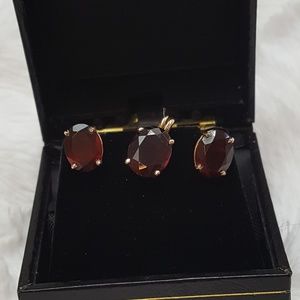 Garnet Earrings and Pendant
