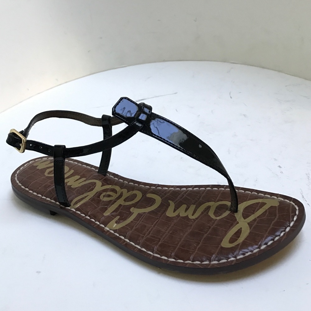 Sam Edelman Black Patent Leather Sandal Size 7.5