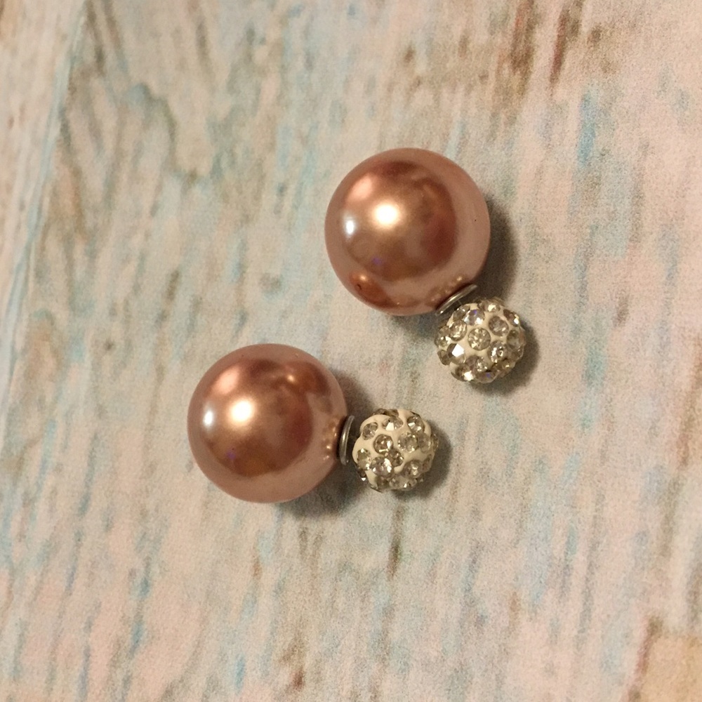 5 for $25 • Trendy Double Sided Earrings - Bronze