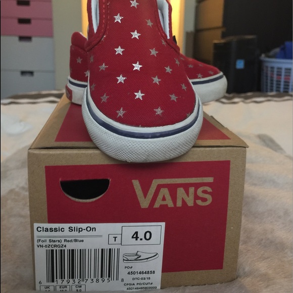 Red Vans slip on shoes - Picture 2 of 3