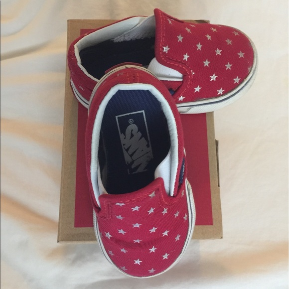 Red Vans slip on shoes - Picture 3 of 3