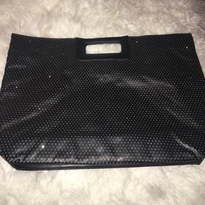 Victoria's Secret PINK black tote bling bag LE