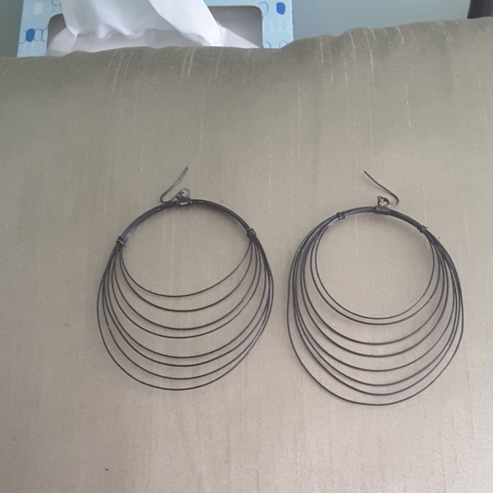 4 inch concentric loop earrings