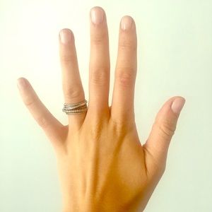 David Yurman crossover wide ring with diamonds