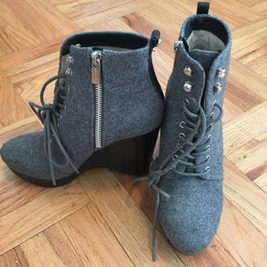 Michael Kord Lace-up Wedge Ankle Boots