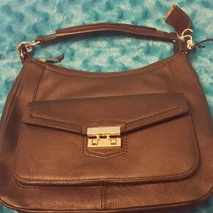 Black Cole Haan Leather Zoe ll Hobo Purse