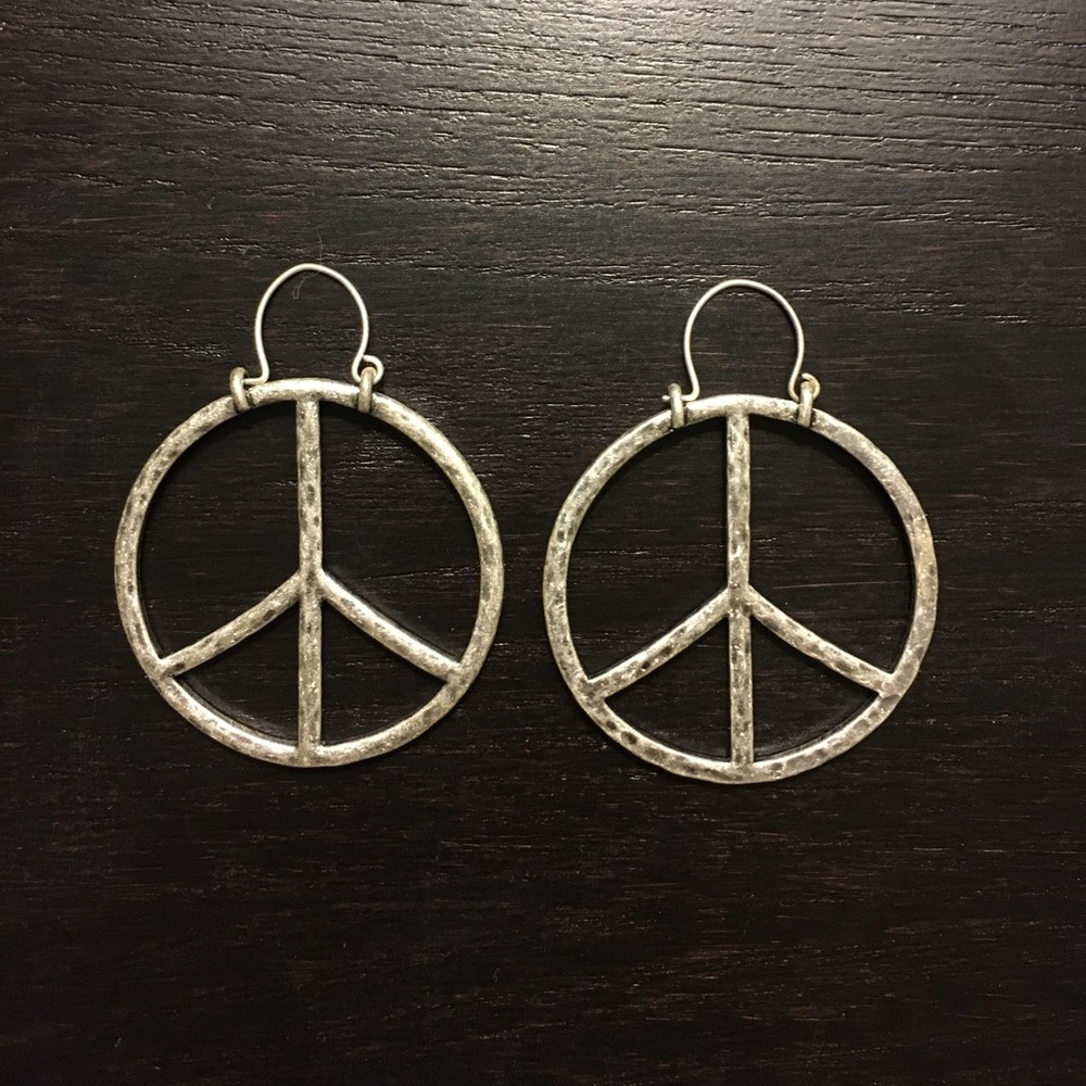 Lucky Brand Peace Sign Earrings