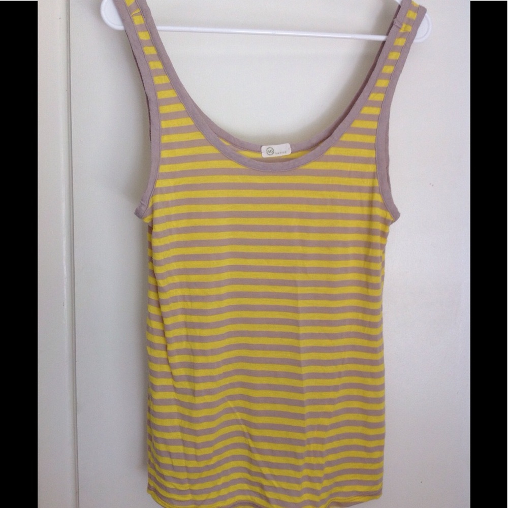 AG yellow and tan striped tank top