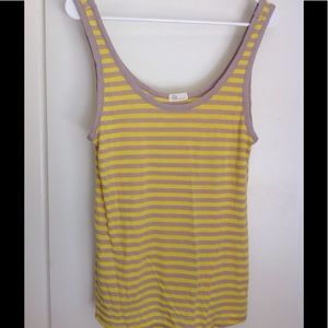 AG yellow and tan striped tank top