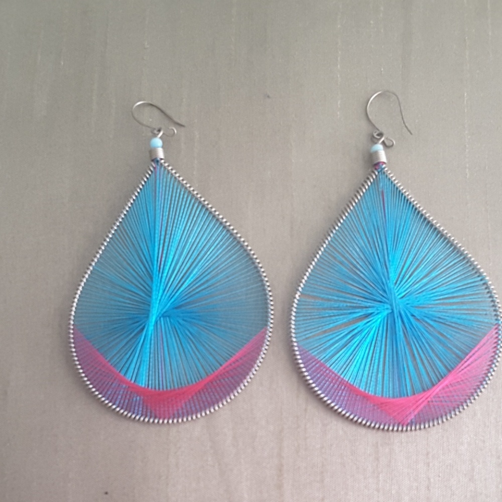 Beautiful turquoise and pink earrings