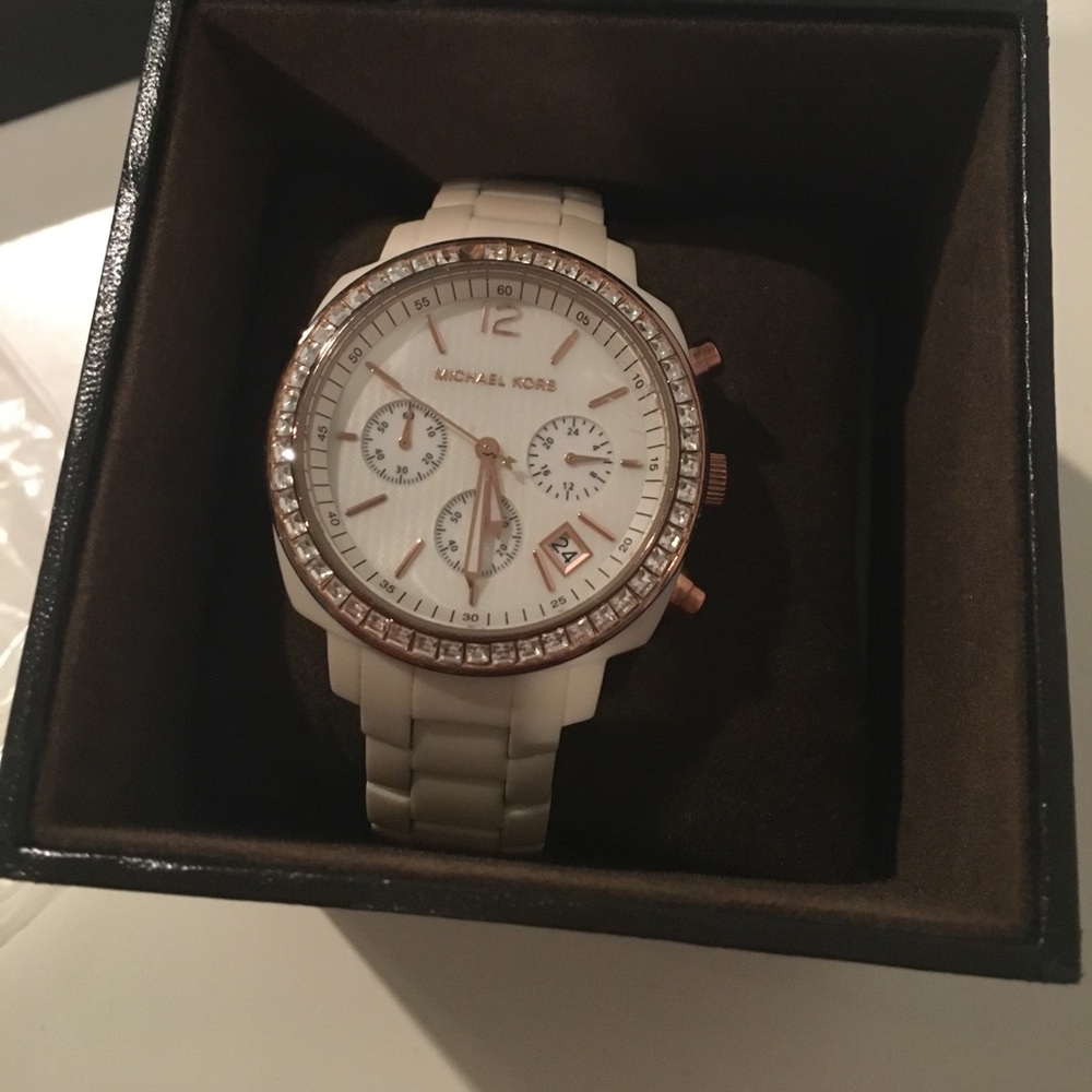 White and rose gold Michael Kors Watch