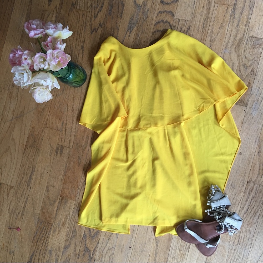 Bright yellow low back dress