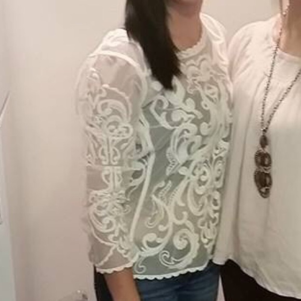 🚨sale🚨Floral lace long sleeve Express shirt