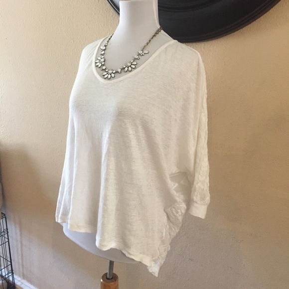 Cabi White Embroidered Sheer Back Blouse - Picture 2 of 6