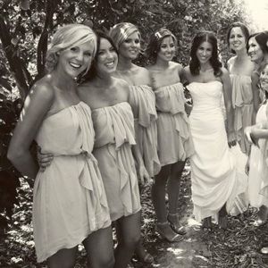 Champagne Chiffon High low ruffle dress