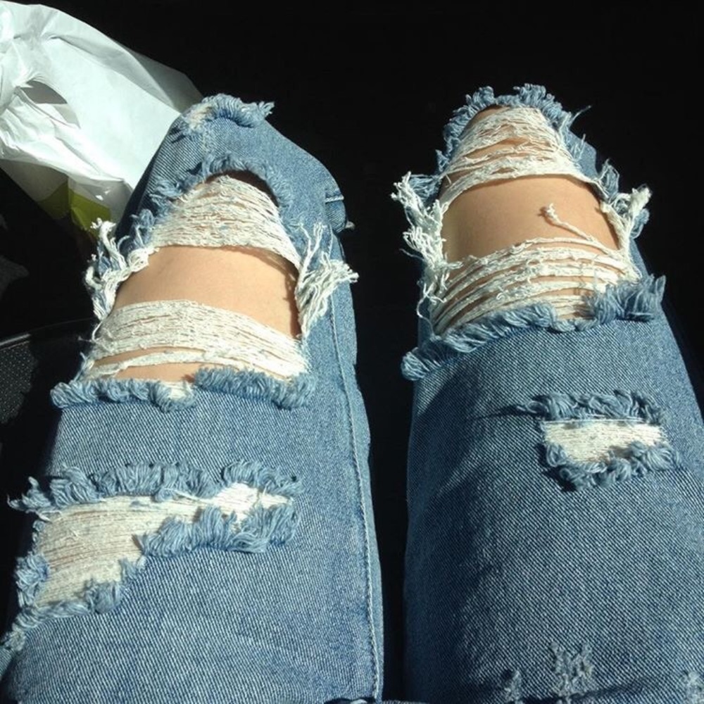 Kendall and Kylie for Pacsun ripped jeans