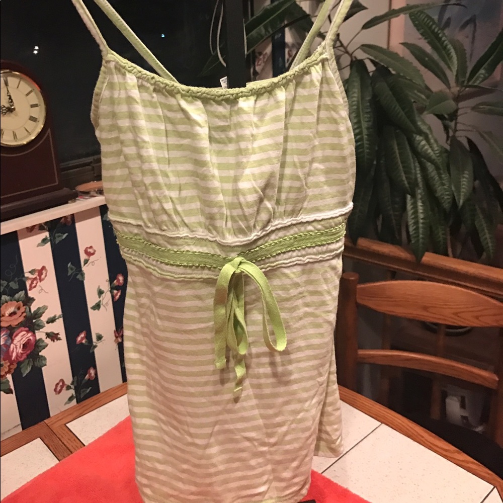 Green & white striped tank