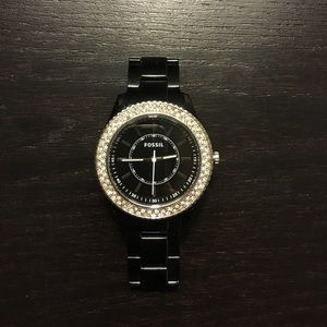 Womens Black Fossil Watch