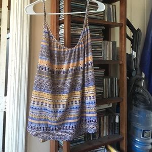 H&M Gold and Blue Patterned Tank