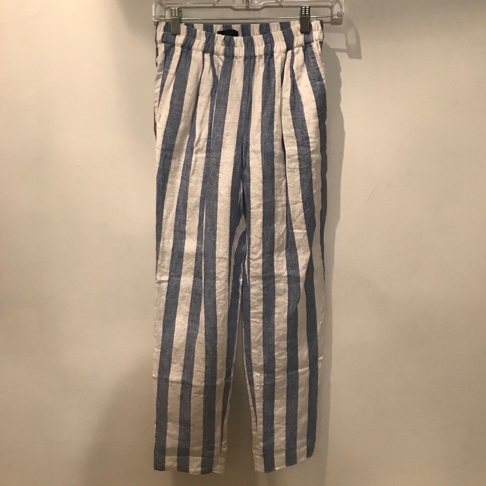 J.Crew 00 stripe linen pant