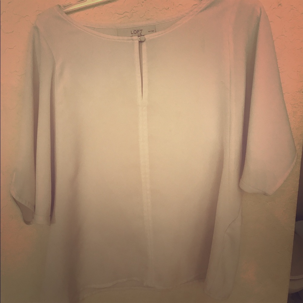 Ann Taylor white flowing elegant shirt