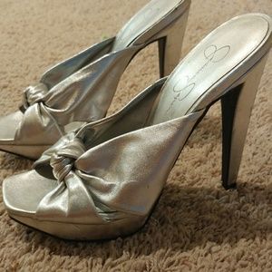 Jessica Simpson silver heels