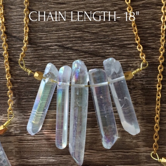 GOLD RAINBOW QUARTZ NECKLACE - Picture 3 of 4
