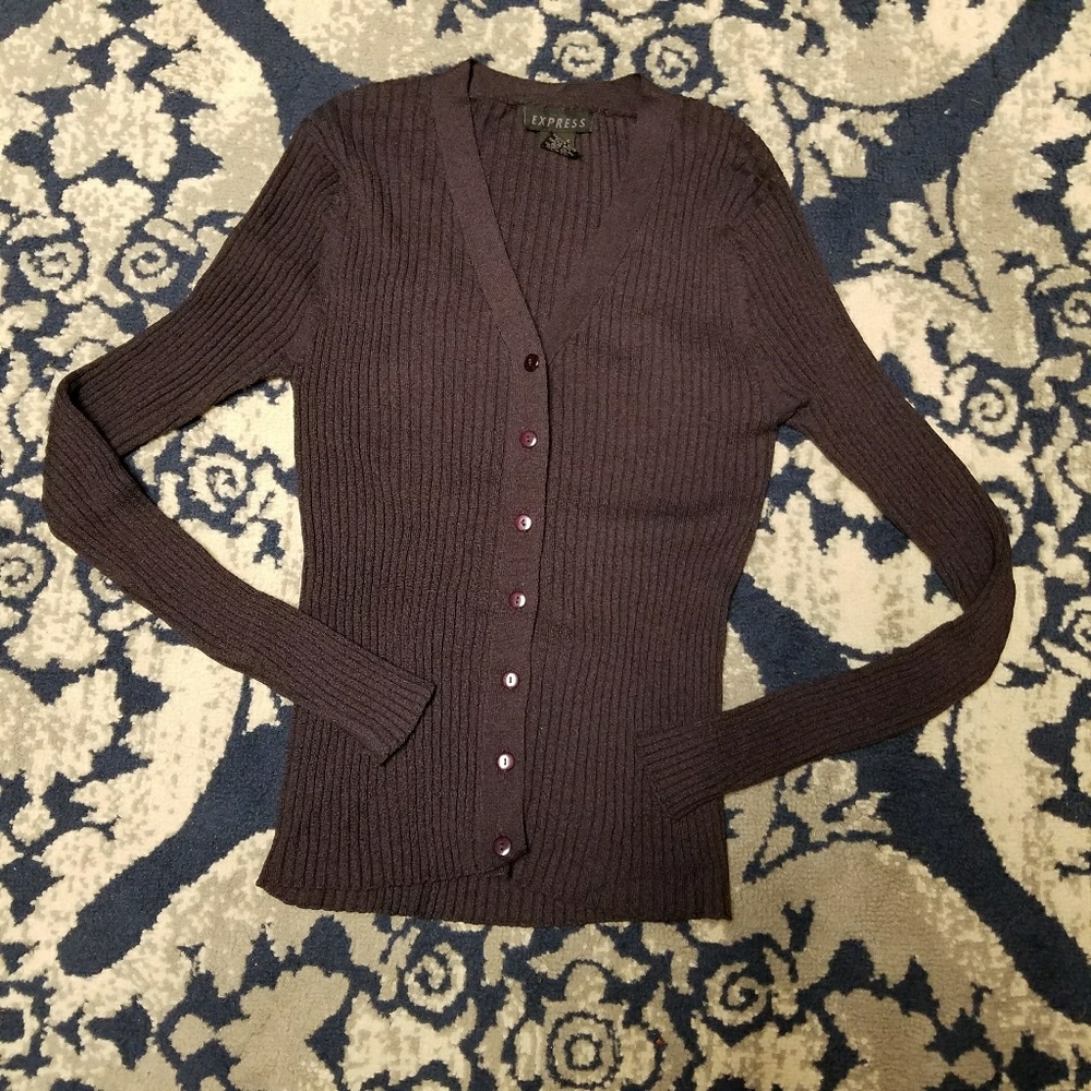 Retro Plum Express Cable Knit Sweater M