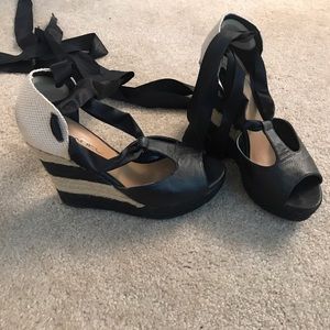 Ballerina Lace Up Wedge Espadrilles