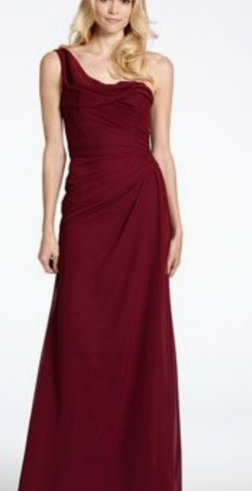 Jim hjelm one shoulder burgundy dress