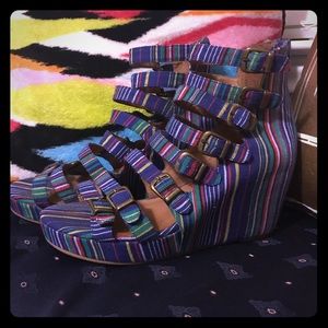 8 Strap Size 8 Colorful Wedge Sandals