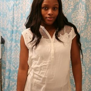 White Short Sleeve Blouse