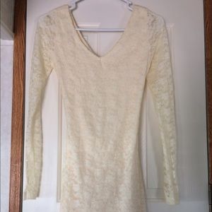 Cream lace bodycon dress
