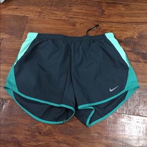 Charcoal and green Nike shorts