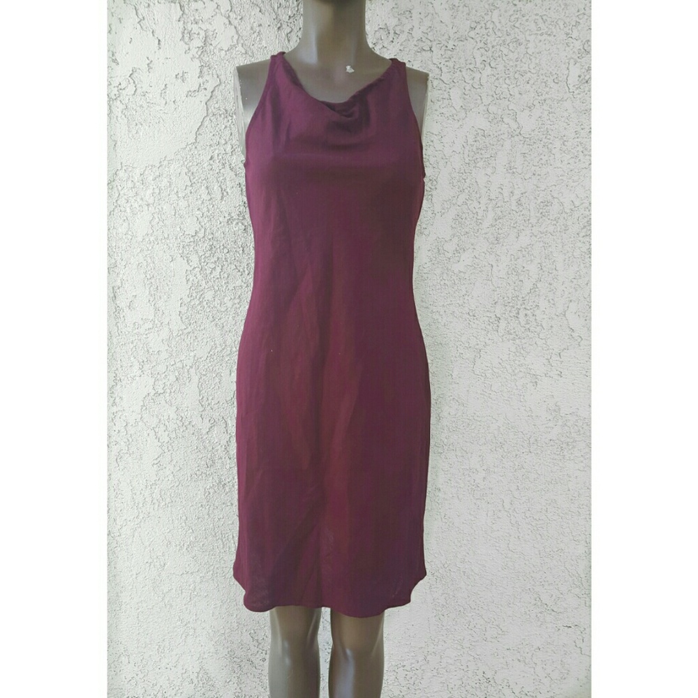 Maroon Peasant Dress
