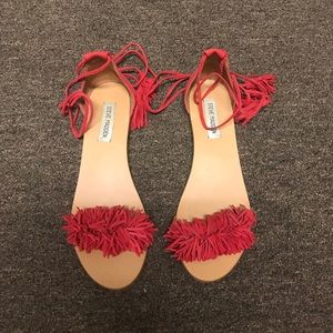 Fringe, wrap sandals