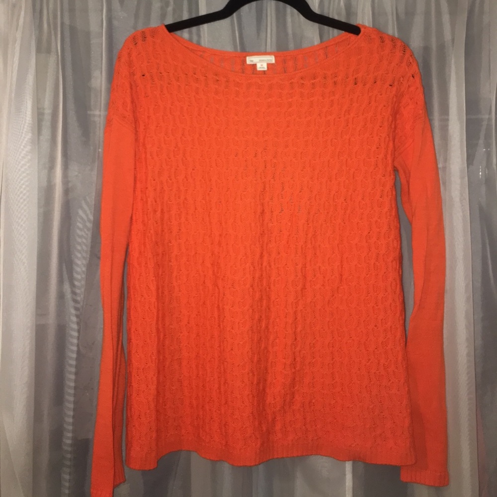 Bright Coral Textured Sweater