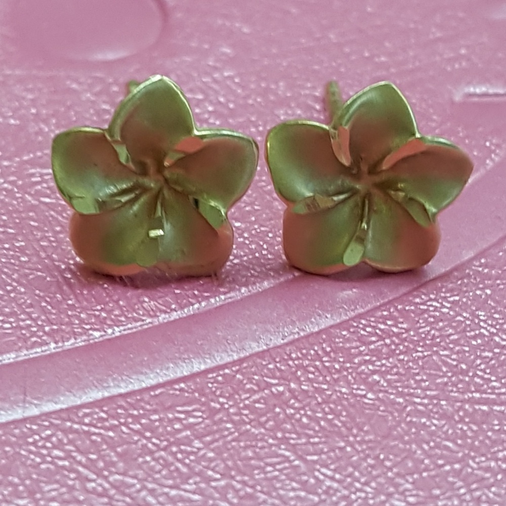 14K Plumeria Earrings
