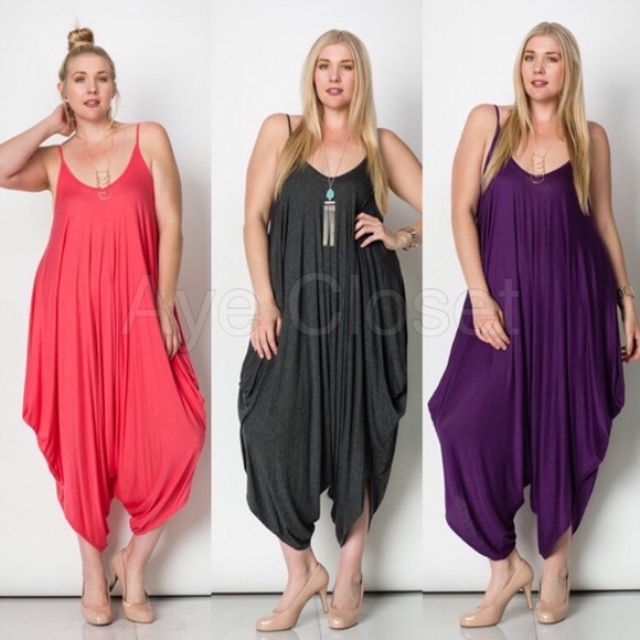 Plus size Boho jumpsuit palazzo harem sold dress - Picture 3 of 4