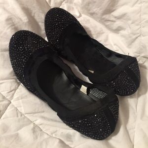 Black Jeweled Flats