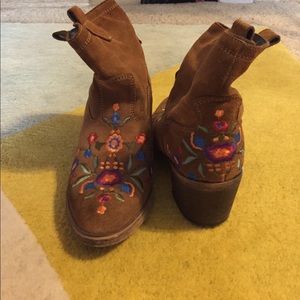 Floral Cowboy Ankle Bootie