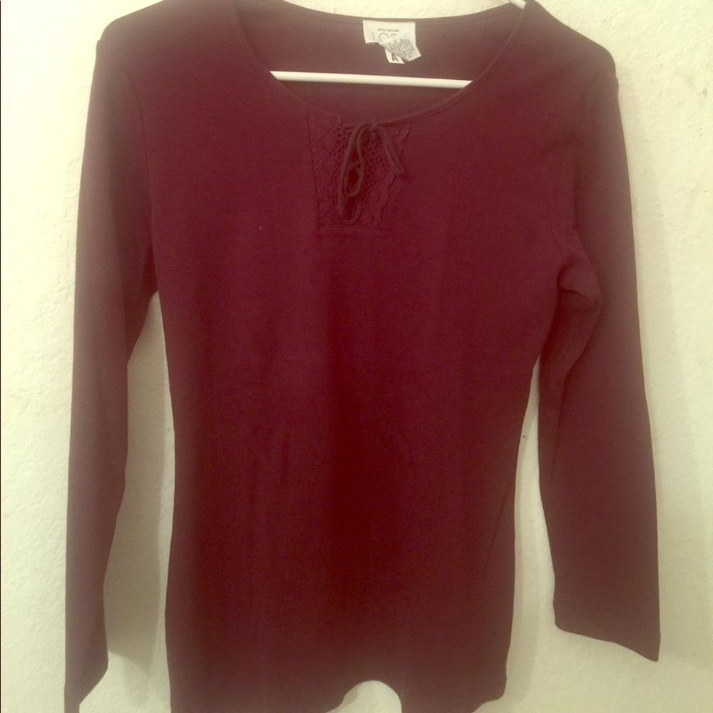 *LOFT* Red long sleeve tee